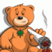 funny teddy smoke